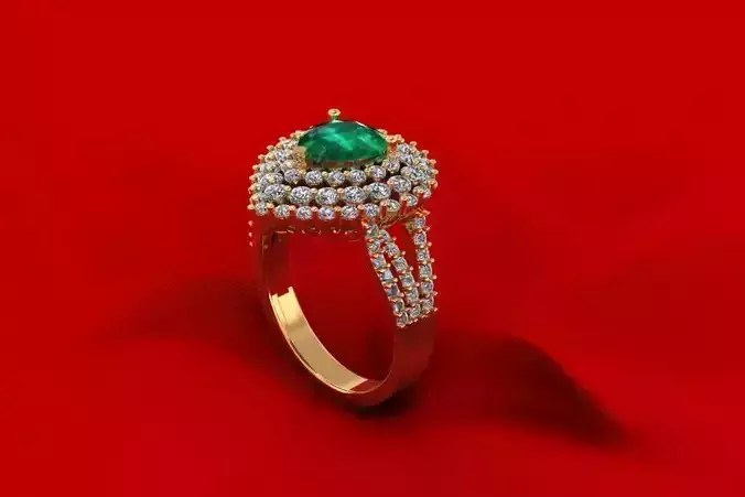 Side Stone Women Engagement Ring R17