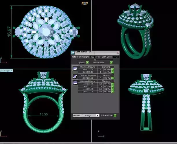 Side Stone Diamond Ring R15