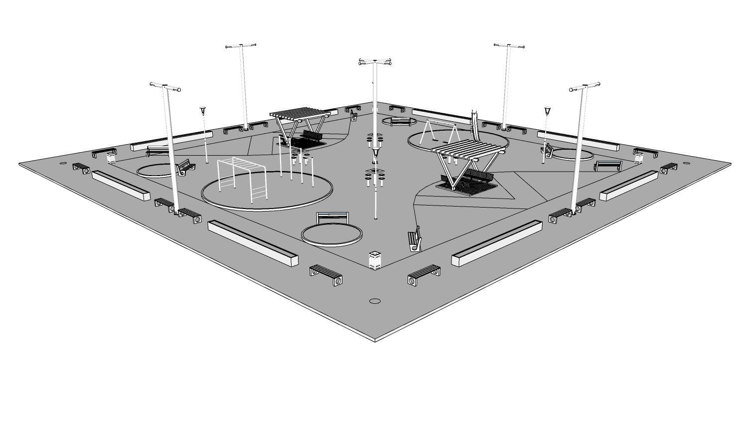 Public Square 01 3D model_7