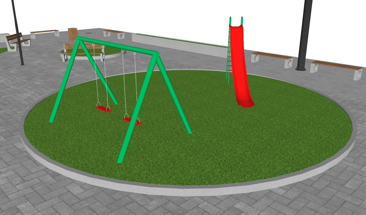 Public Square 01 3D model_6