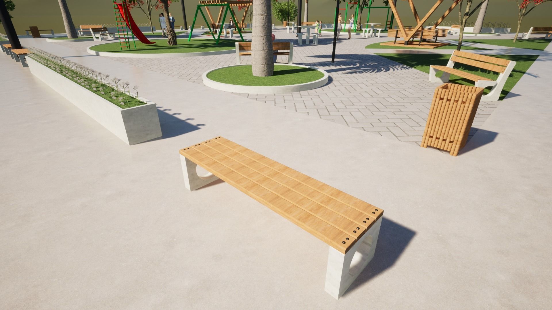 Public Square 01 3D model_9