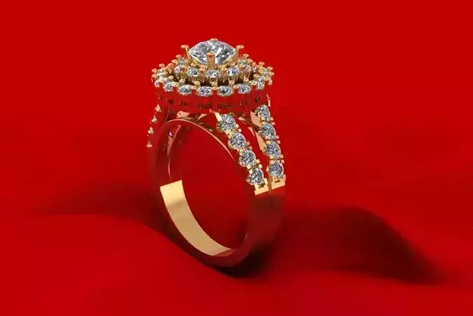 Side Stone Engagement Ring 