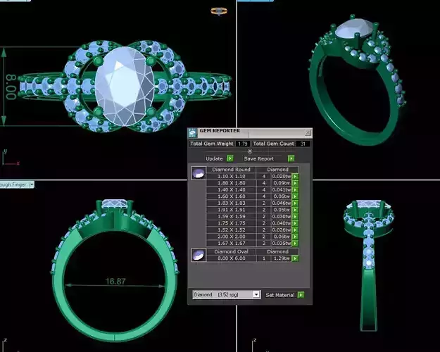 Solitaire Gemstone Ring 