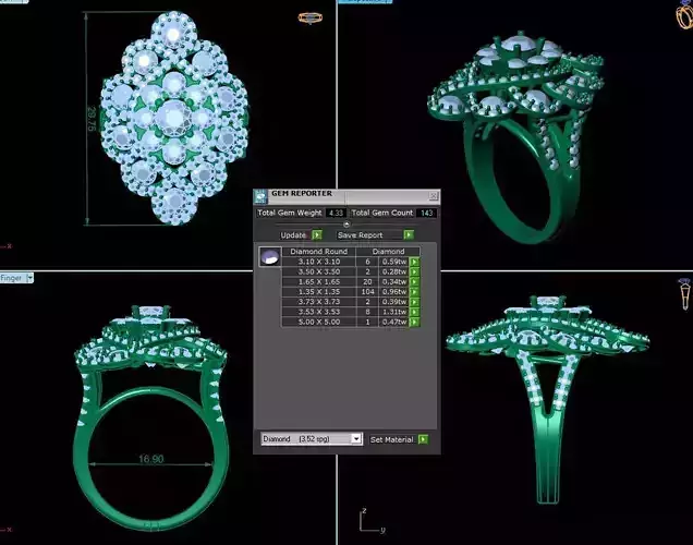 Fashion Women Diamond Ring R10