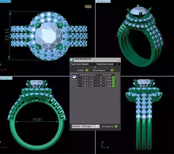 Side Stone Women Ring R13