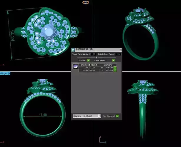 Women Flower Ring R14