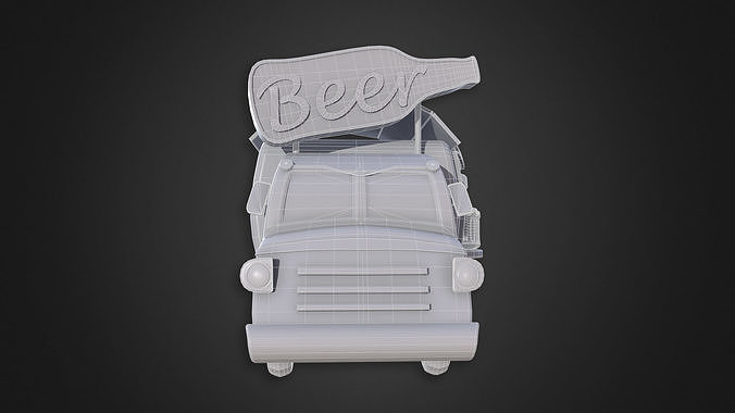 Asset - Cartoons - Food Car - Car Beer 3D model 6