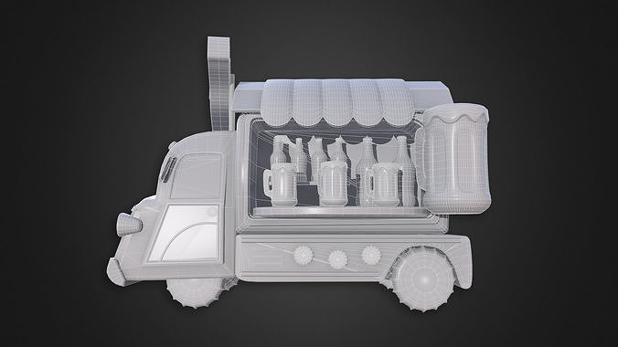 Asset - Cartoons - Food Car - Car Beer 3D model 4