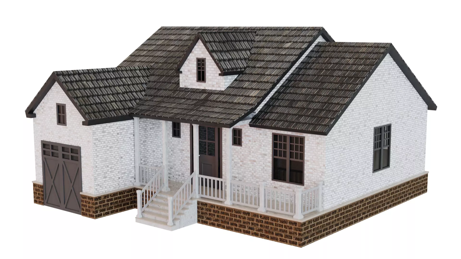 European House 01 Low-poly 3D model_0