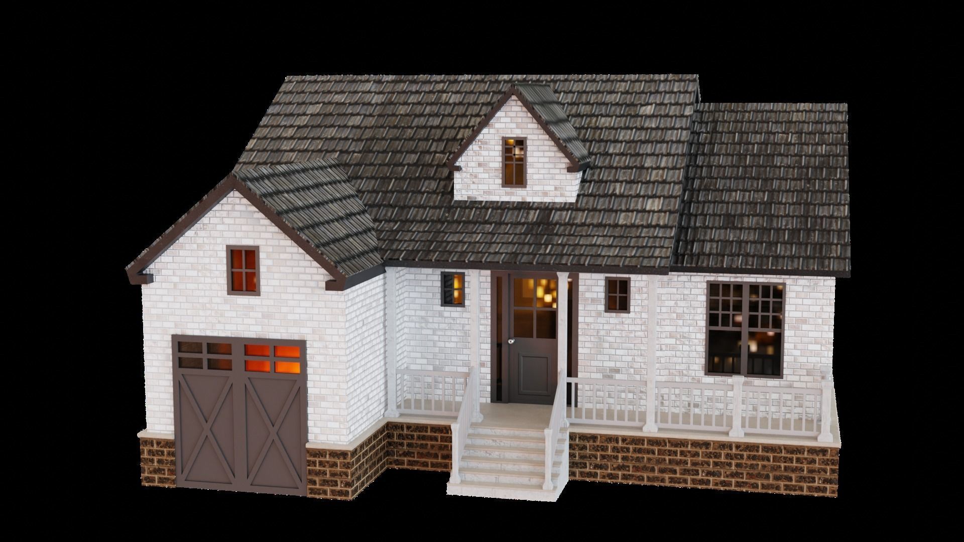 European House 01 Low-poly 3D model_4