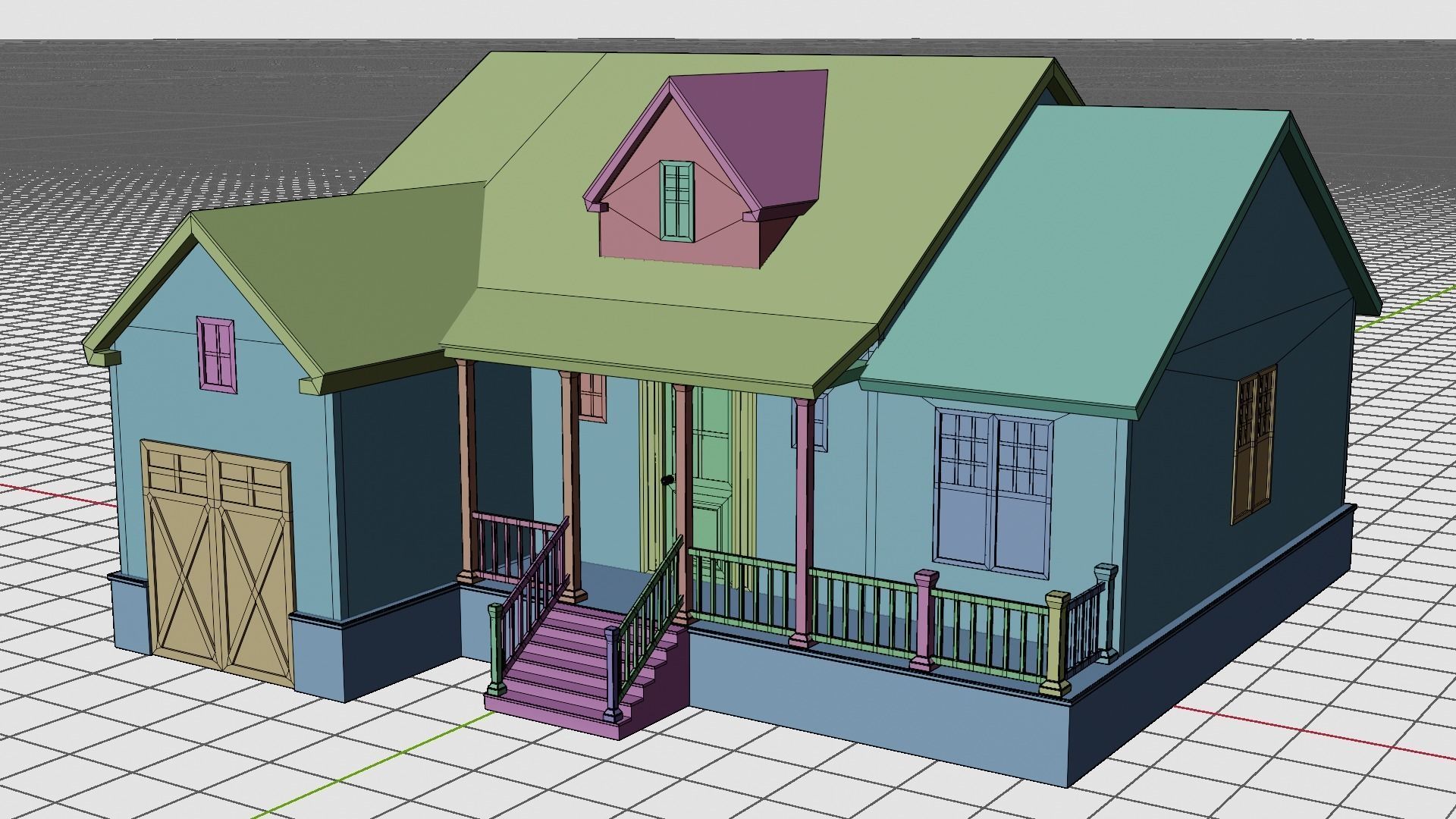 European House 01 Low-poly 3D model_7