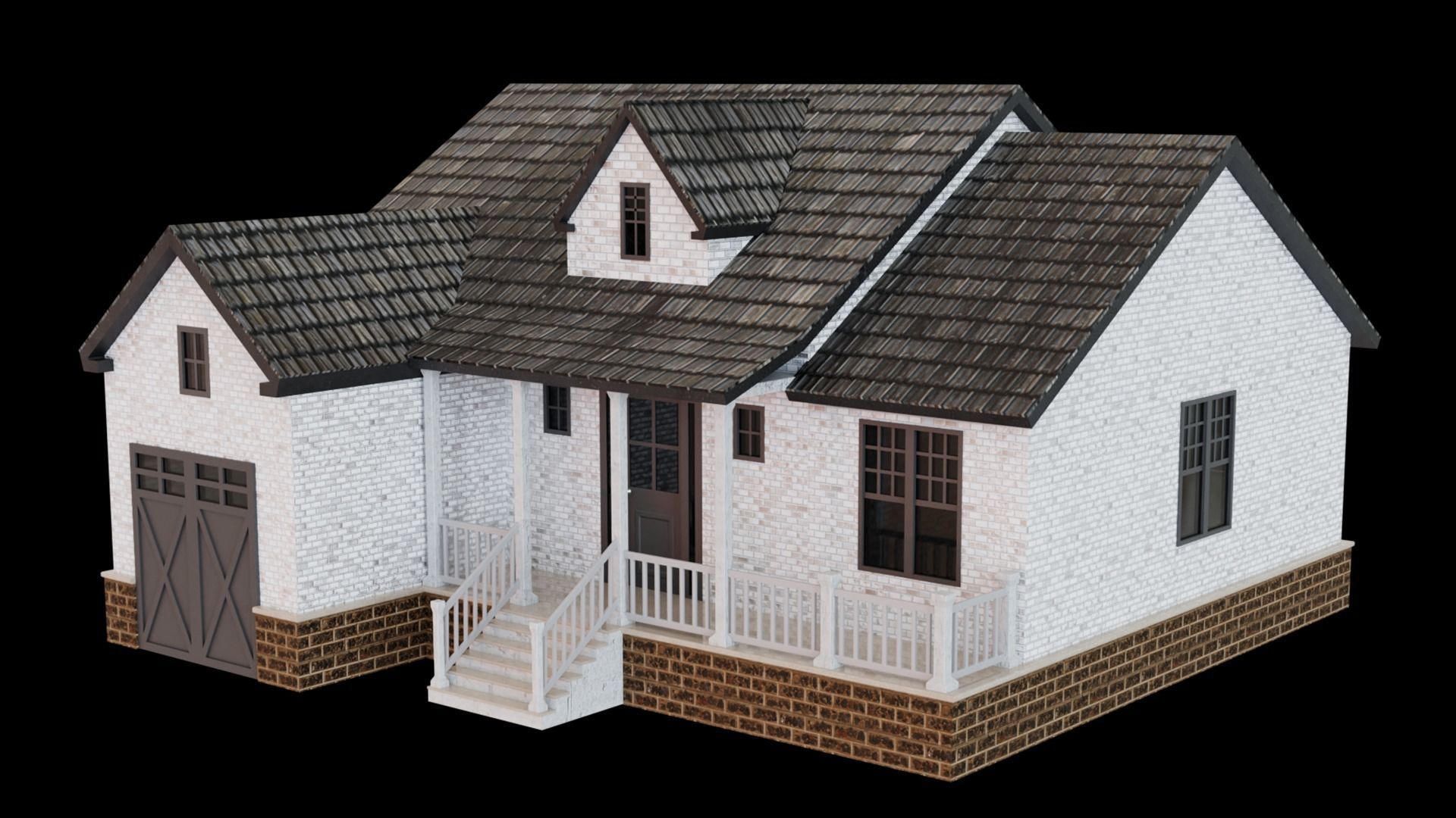 European House 01 Low-poly 3D model_1
