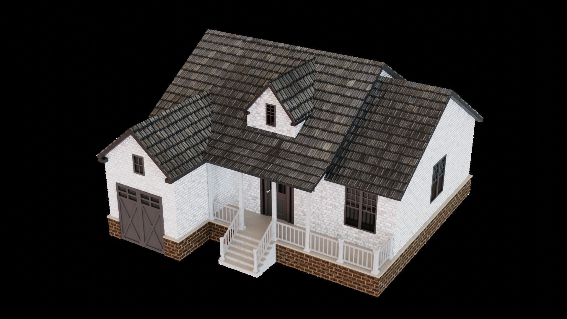 European House 01 Low-poly 3D model_5