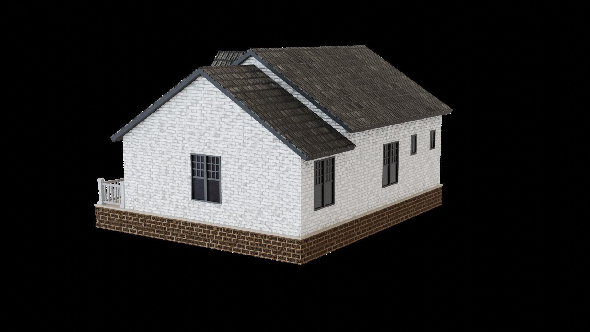 European House 01 Low-poly 3D model_6