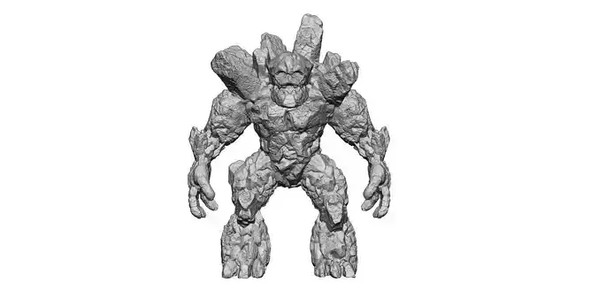 Stone Golem  idle Free 3D print model