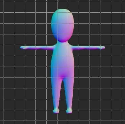 Simple cartoon base mesh Free 3D model_1