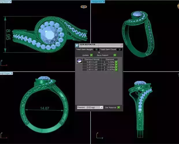 Twist Solitaire Diamond Ring 