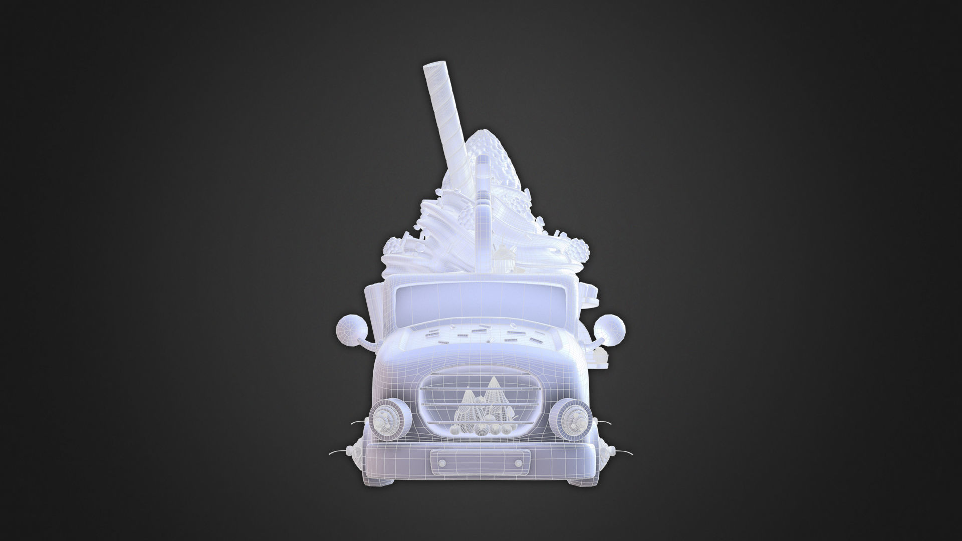 Asset - Cartoons - Food Car - Cake 3D model_9