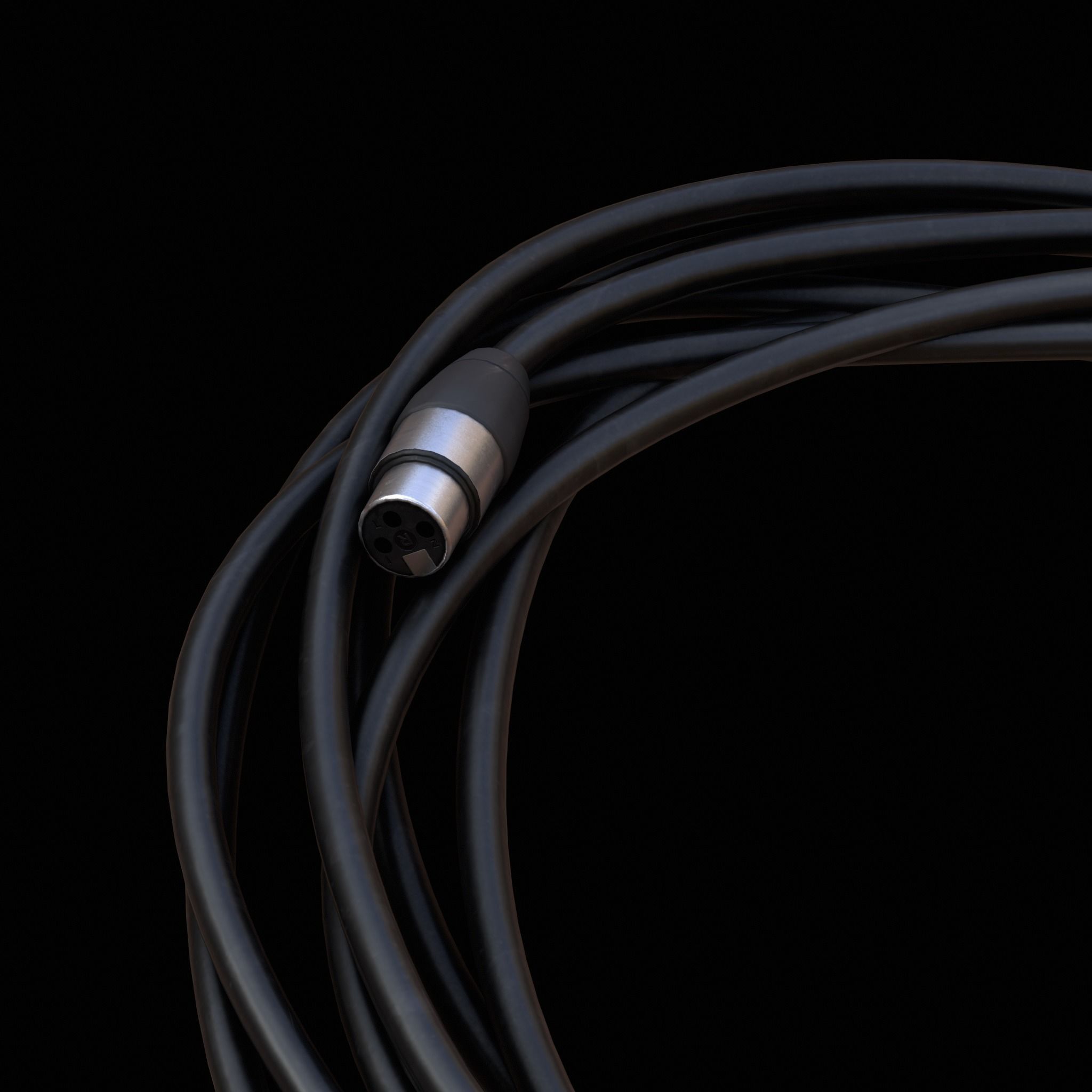 Audio Cable Low-poly 3D model_4