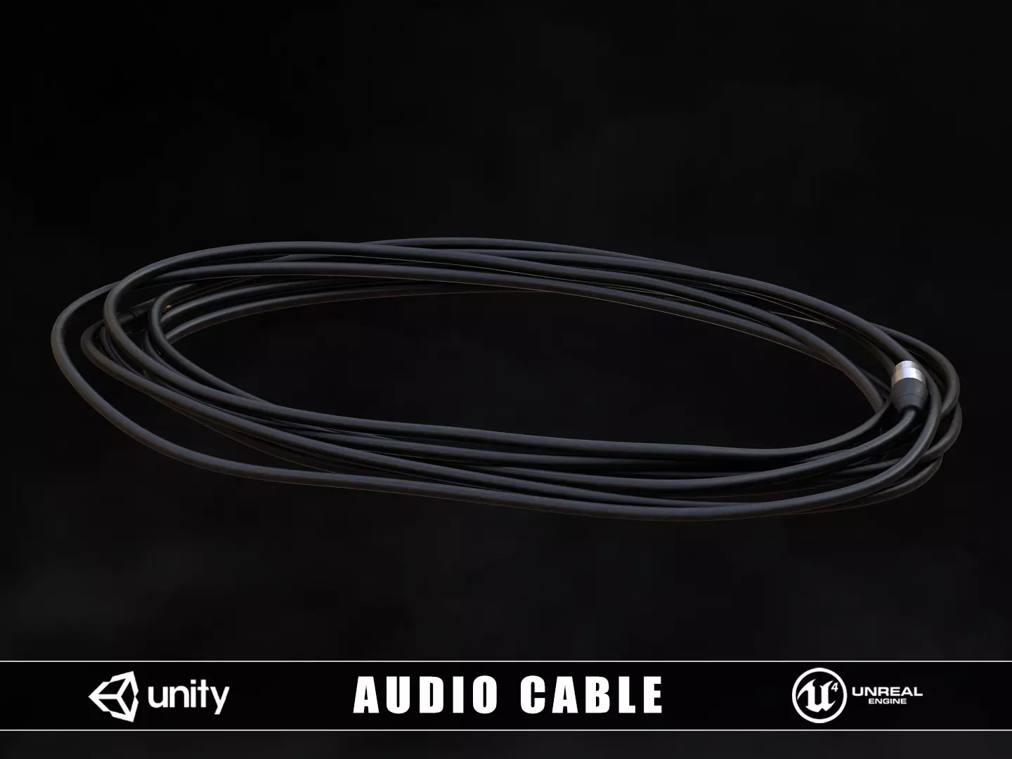 Audio Cable Low-poly 3D model_0