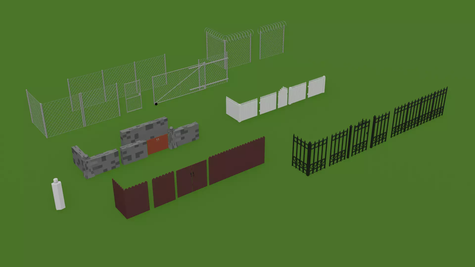 Fences and Walls Free low-poly 3D model