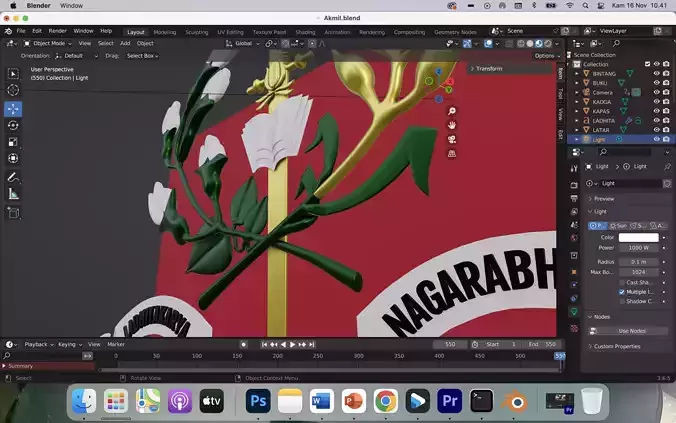 3D Logo Akademi Militer Free 3D model