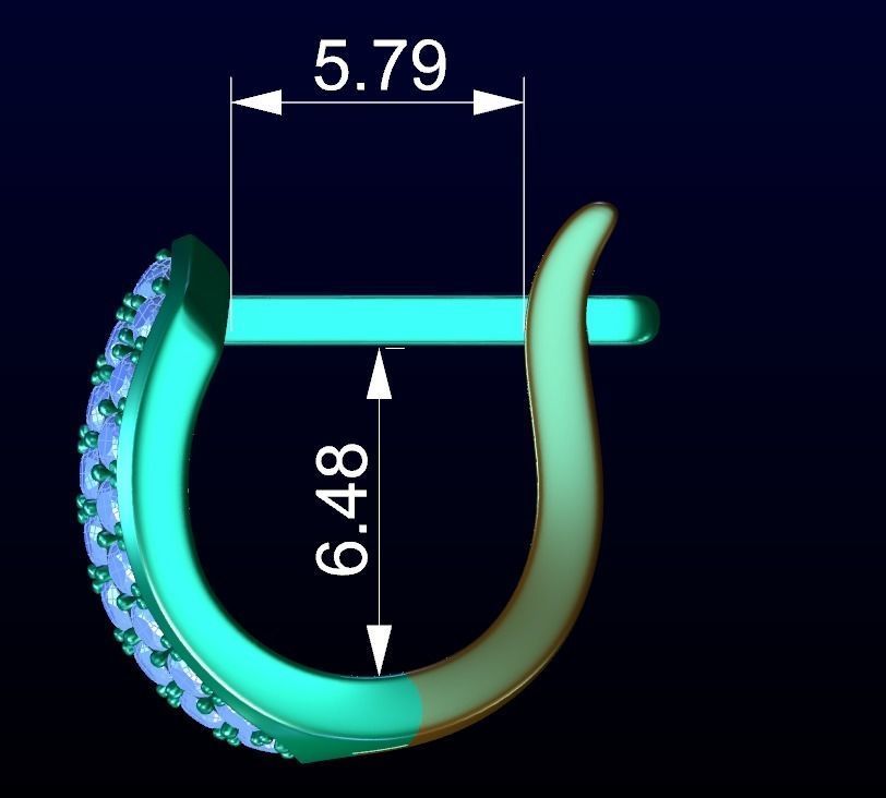 English Lock Earring 1 Free 3D print model_7