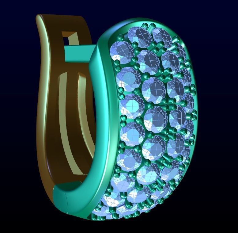 English Lock Earring 1 Free 3D print model_5