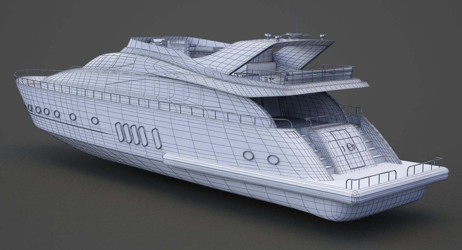 Photorealistic Yacht 02 3D model_23