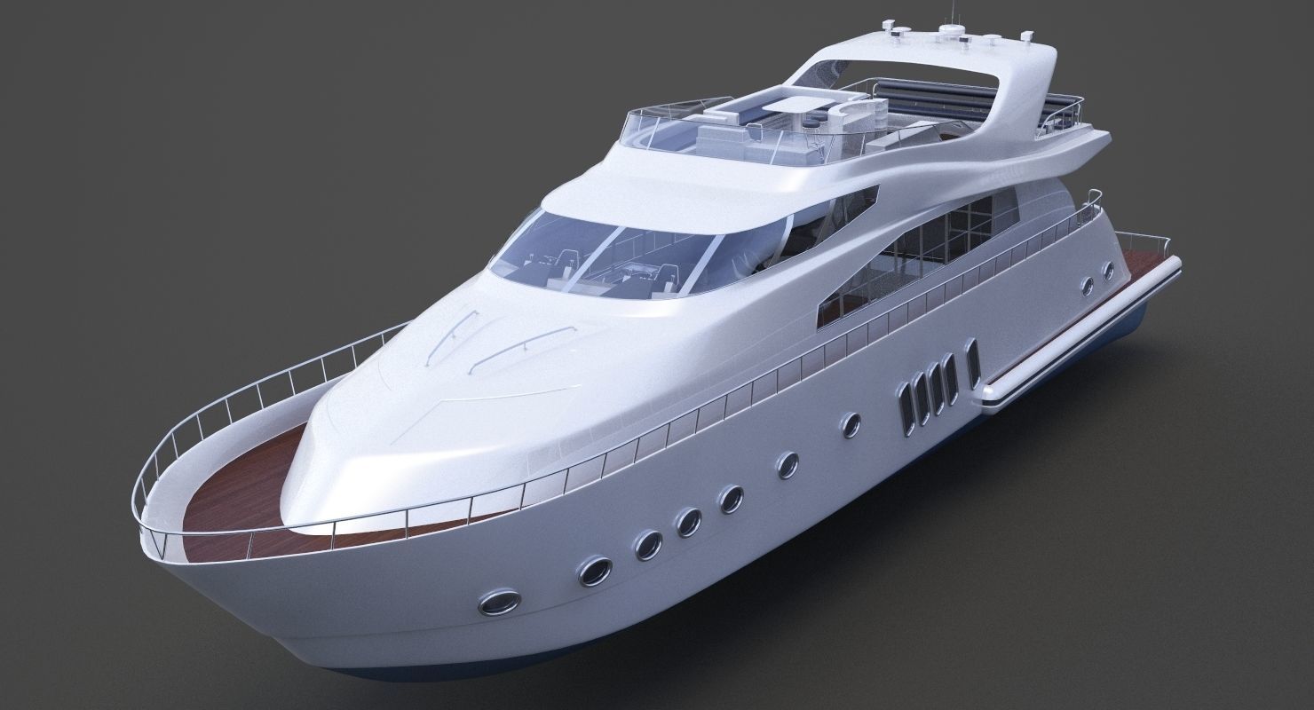 Photorealistic Yacht 02 3D model_10