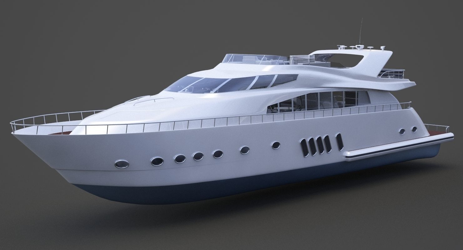 Photorealistic Yacht 02 3D model_9