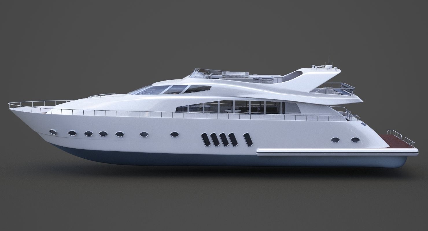 Photorealistic Yacht 02 3D model_8