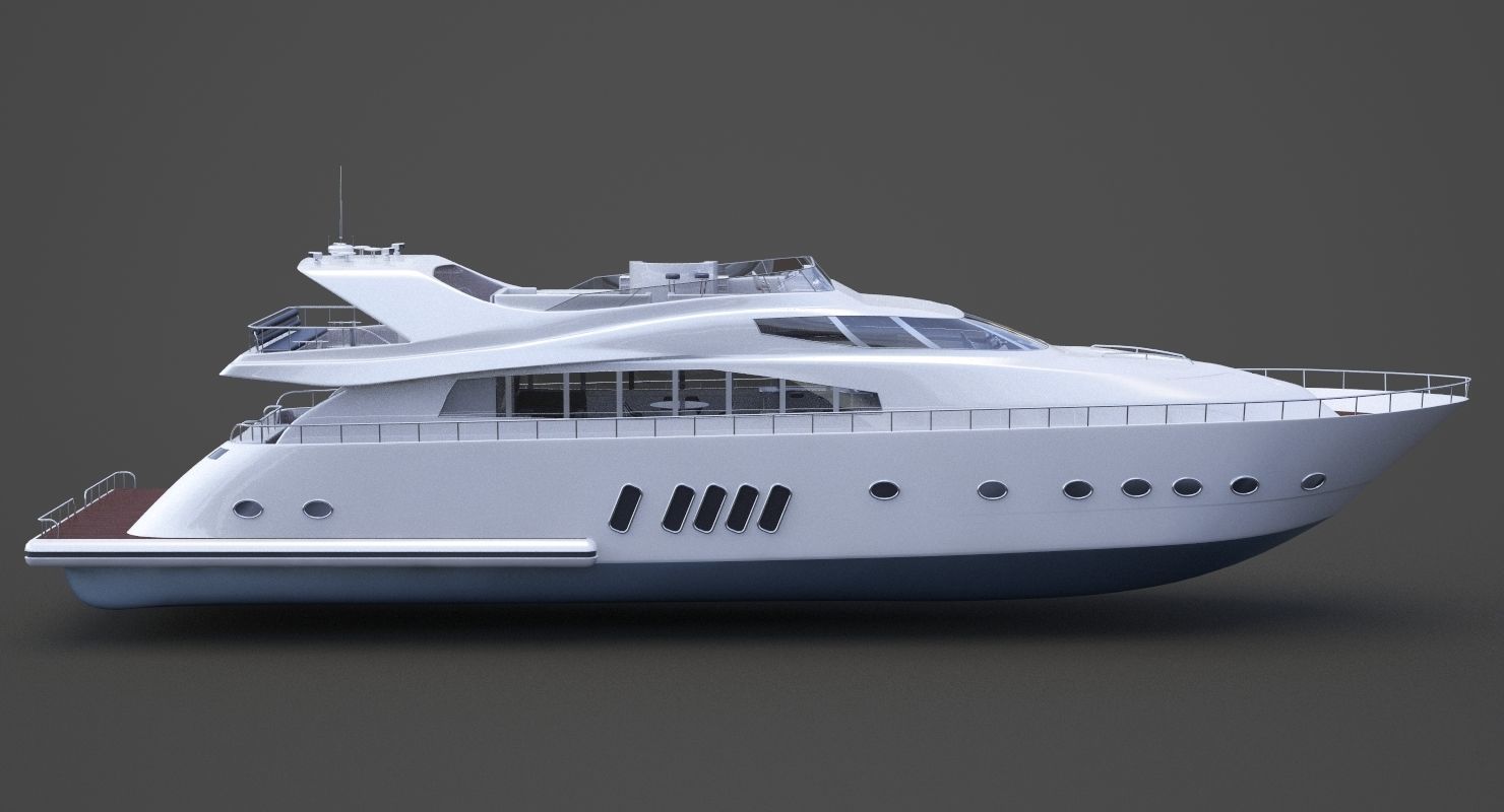 Photorealistic Yacht 02 3D model_4