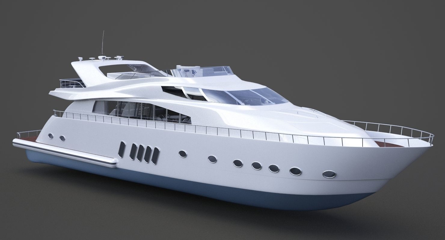 Photorealistic Yacht 02 3D model_3
