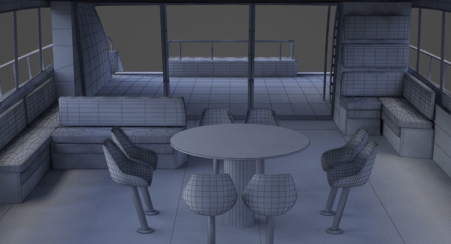 Photorealistic Yacht 02 3D model_30