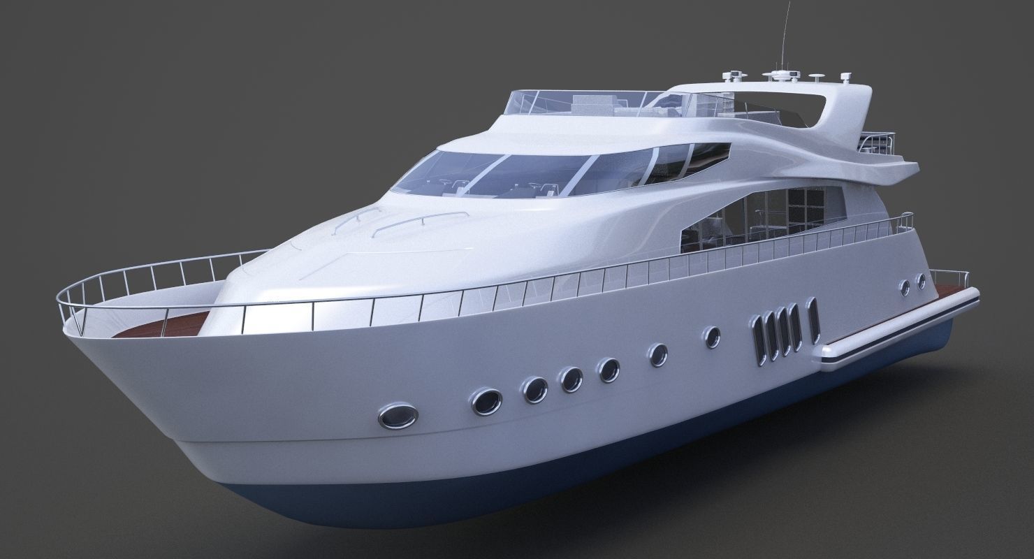 Photorealistic Yacht 02 3D model_1