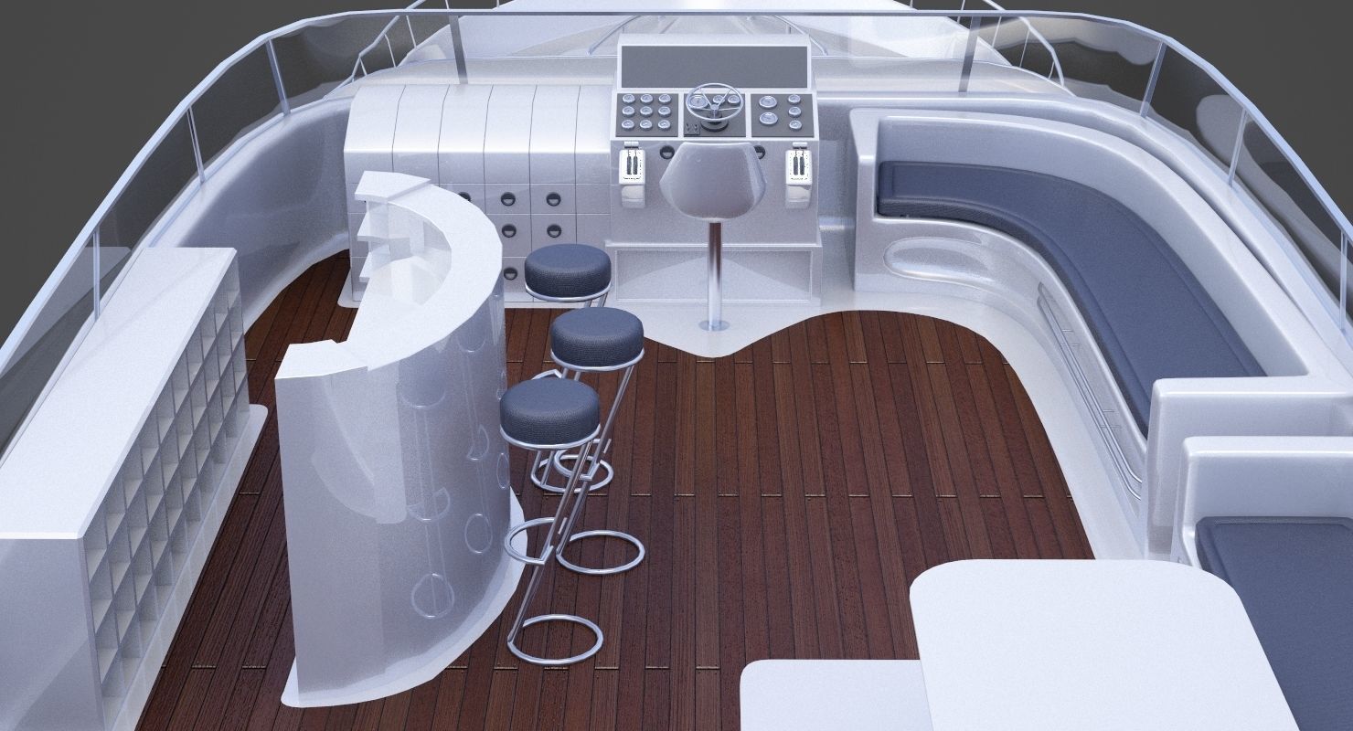 Photorealistic Yacht 02 3D model_12
