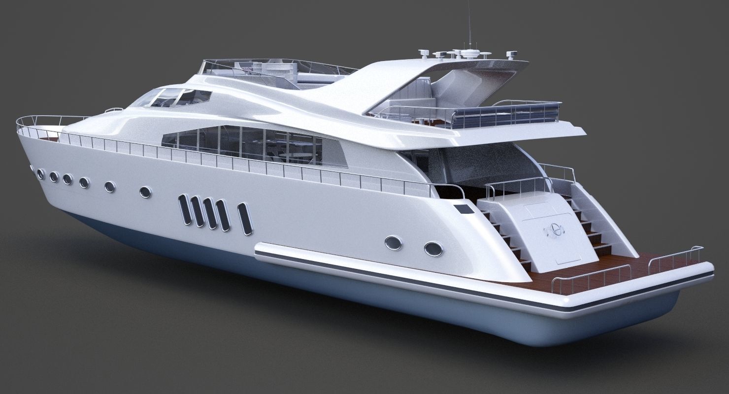 Photorealistic Yacht 02 3D model_7