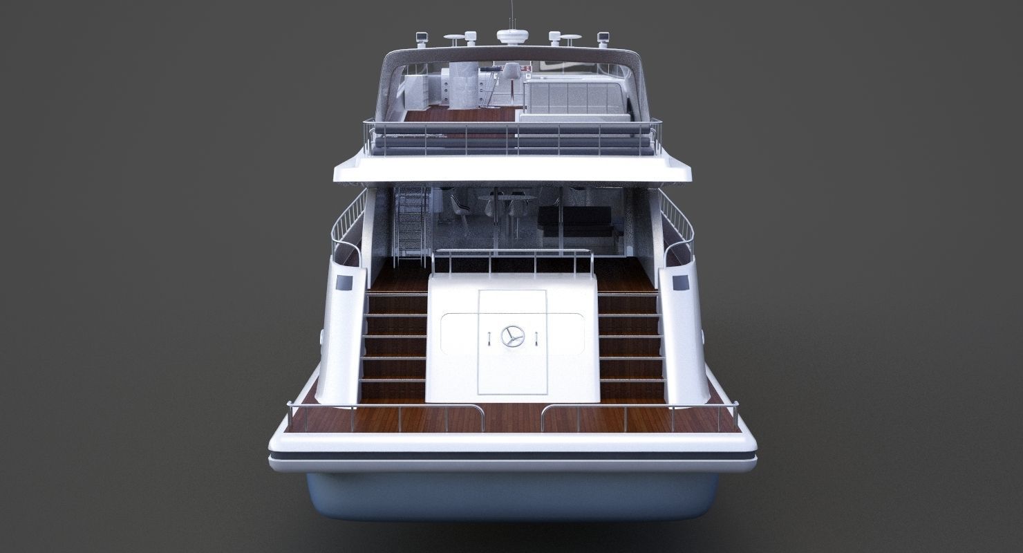 Photorealistic Yacht 02 3D model_6