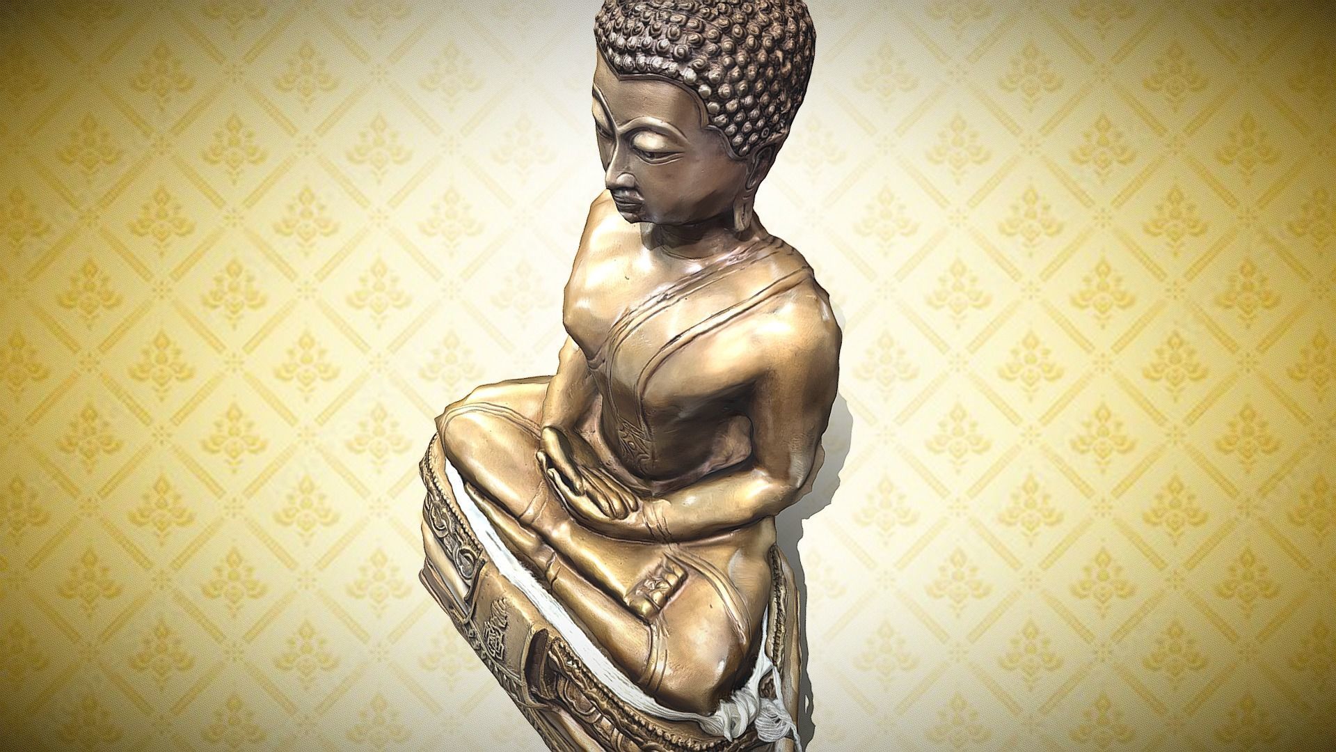 Buddha 9 Low-poly 3D model_4