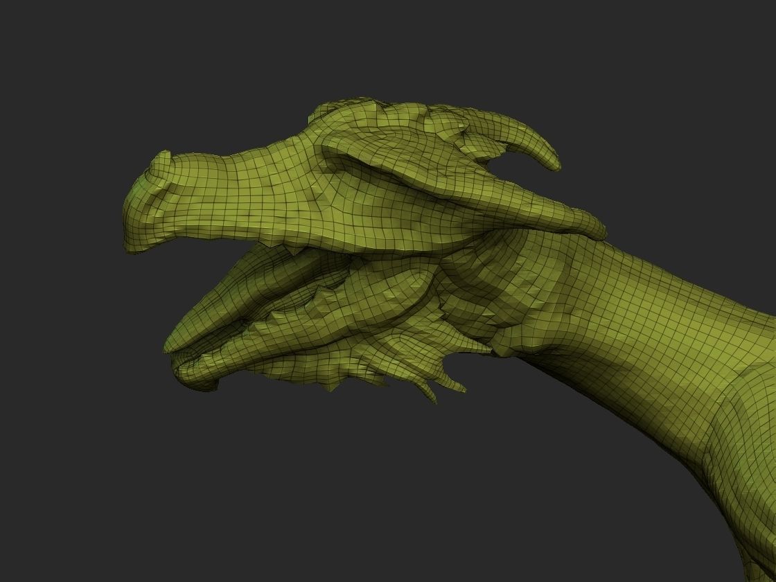 Native Abstract Antler Dragon Low-poly 3D model_3