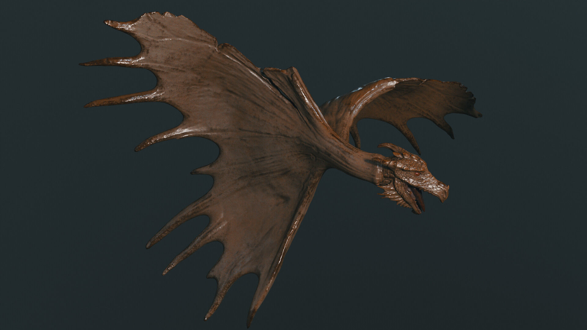 Native Abstract Antler Dragon Low-poly 3D model_8