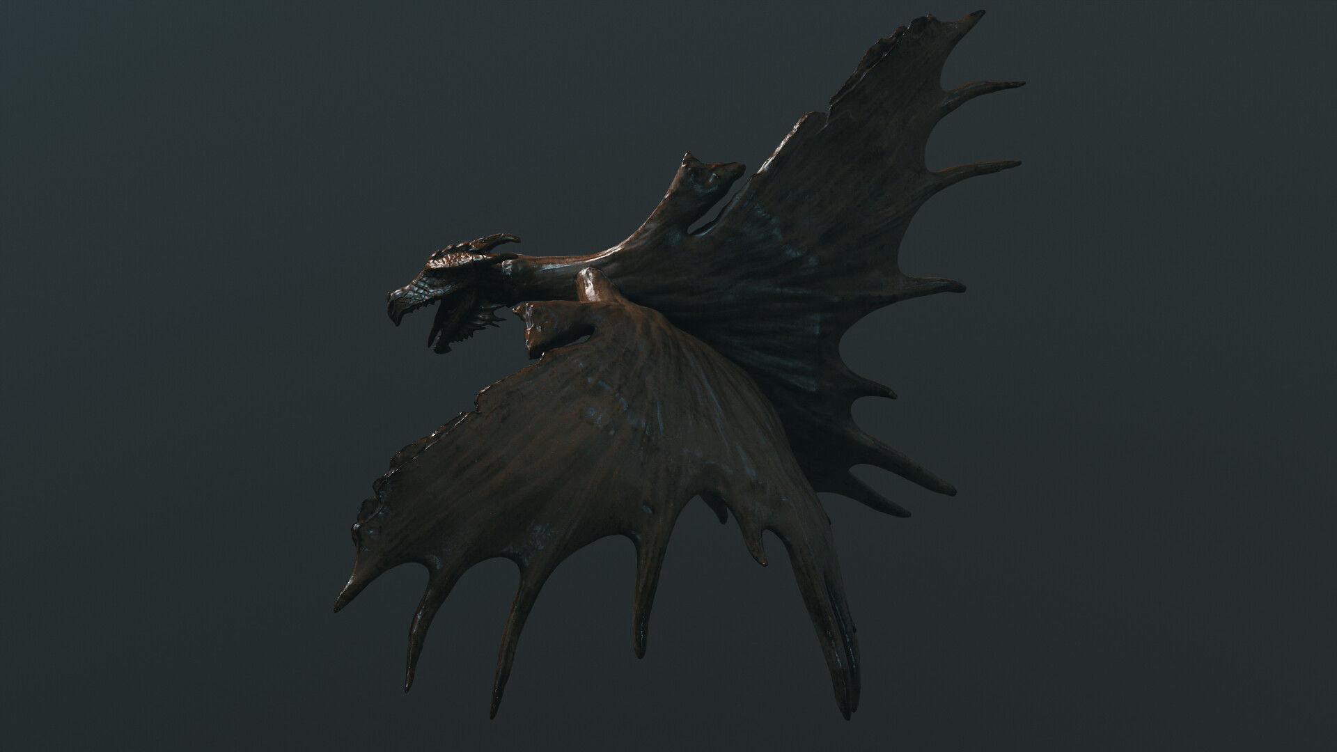 Native Abstract Antler Dragon Low-poly 3D model_7