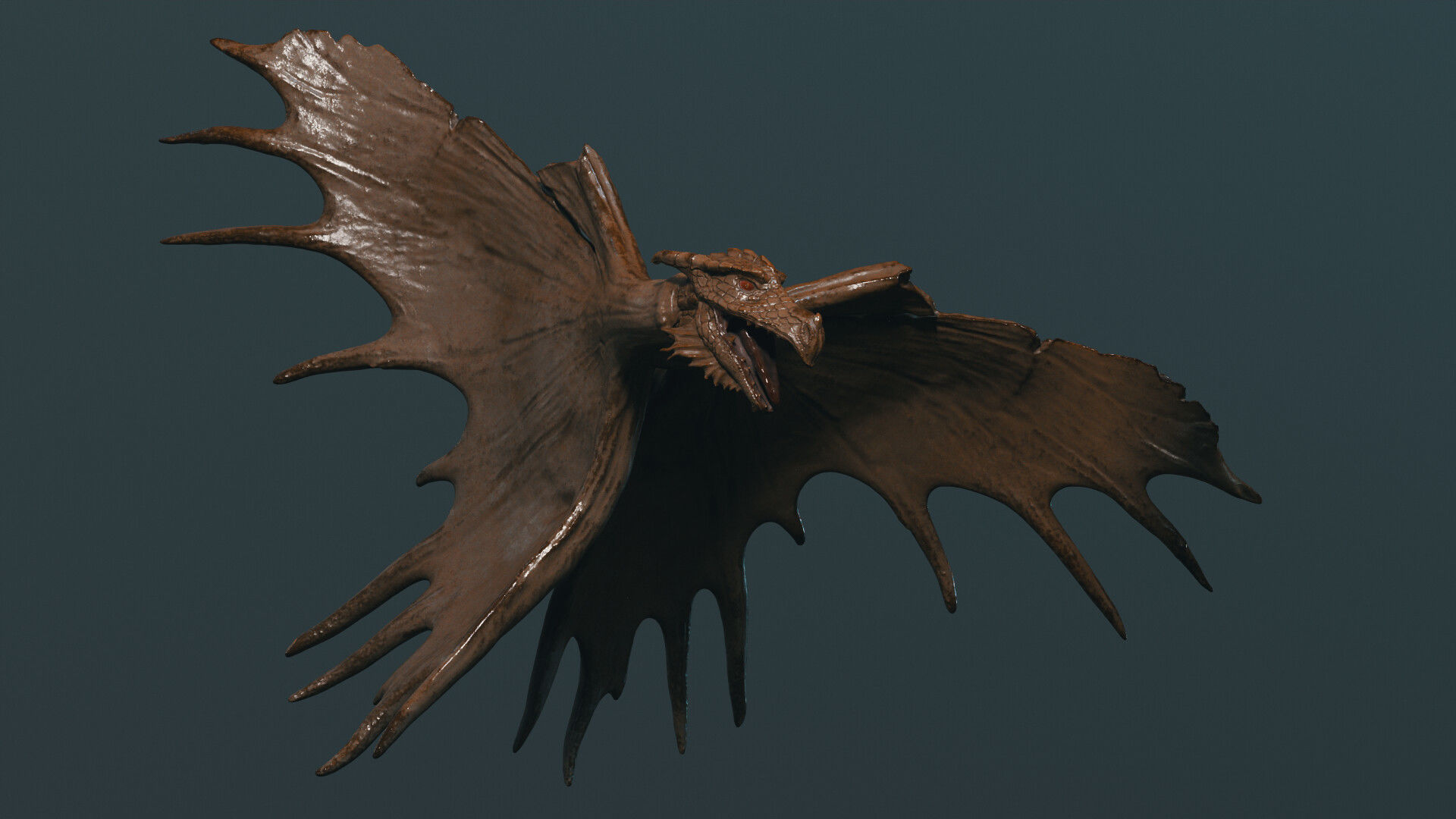 Native Abstract Antler Dragon Low-poly 3D model_6