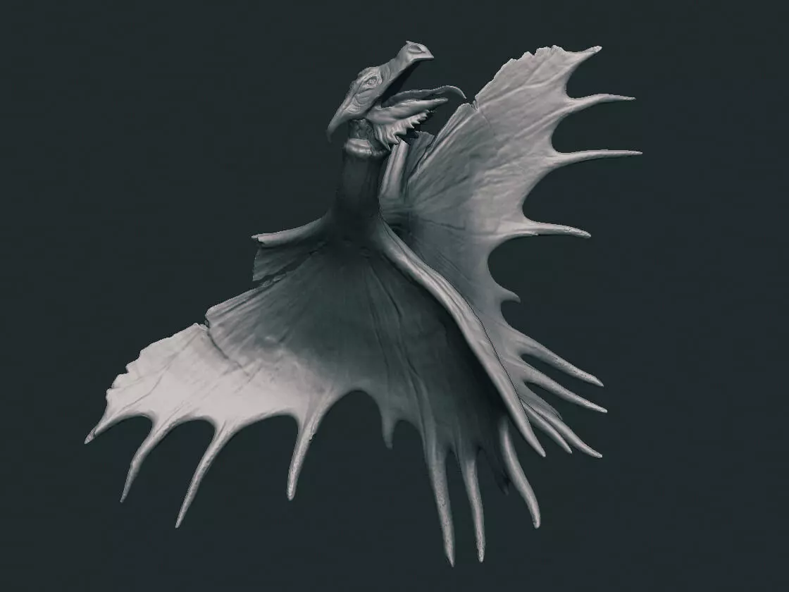 Native Abstract Antler Dragon Low-poly 3D model_0