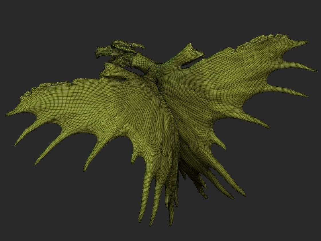 Native Abstract Antler Dragon Low-poly 3D model_4