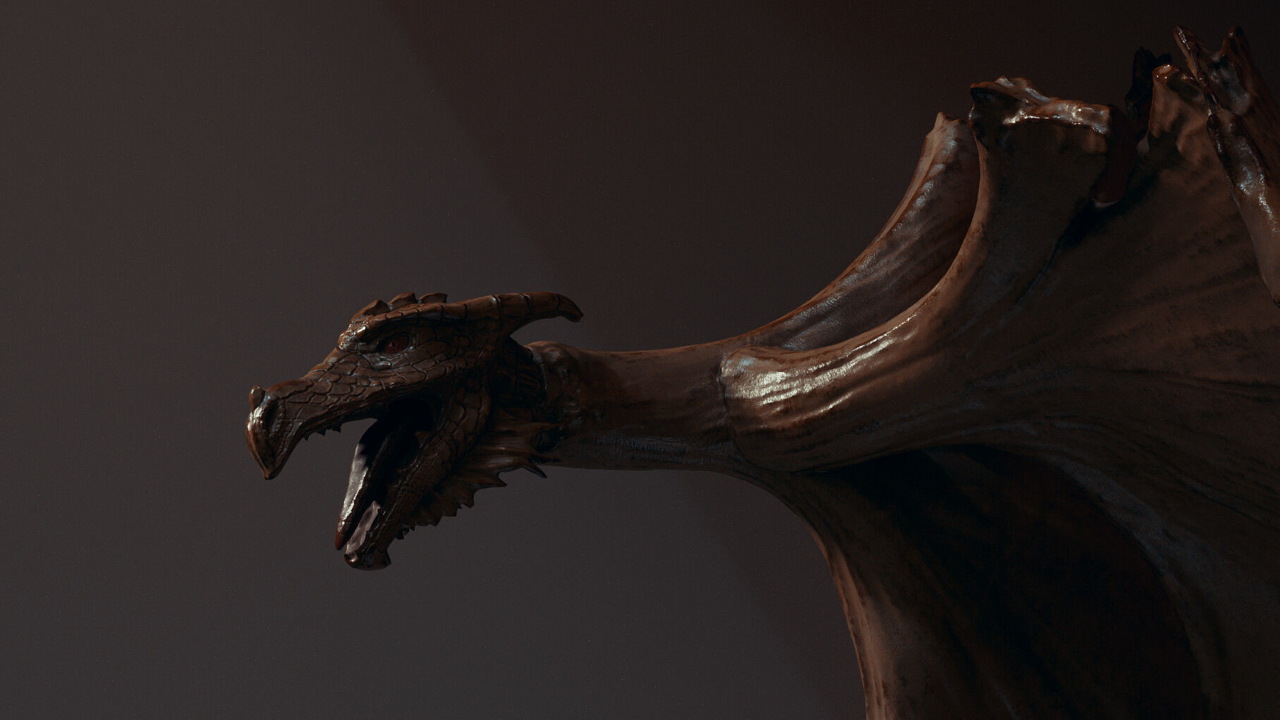 Native Abstract Antler Dragon Low-poly 3D model_5