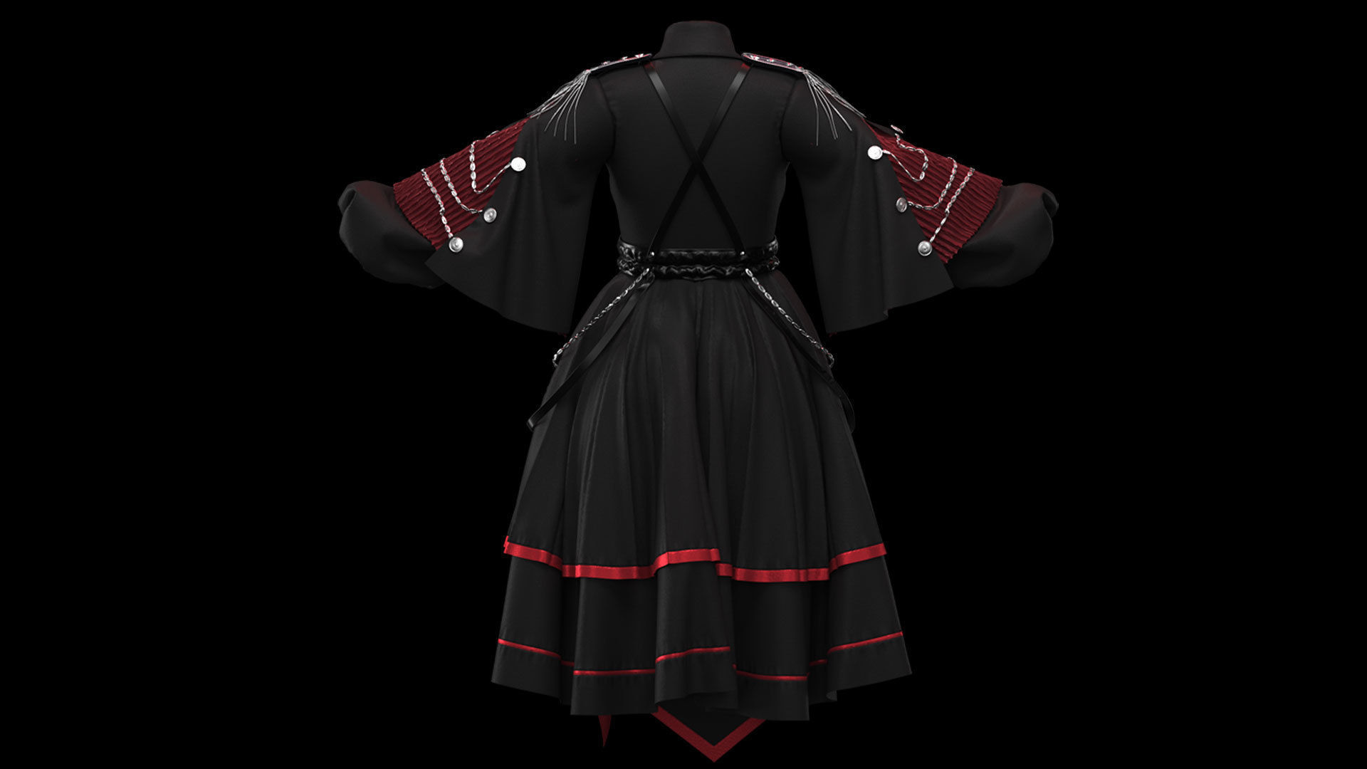 Female Game outfit 3D model_5