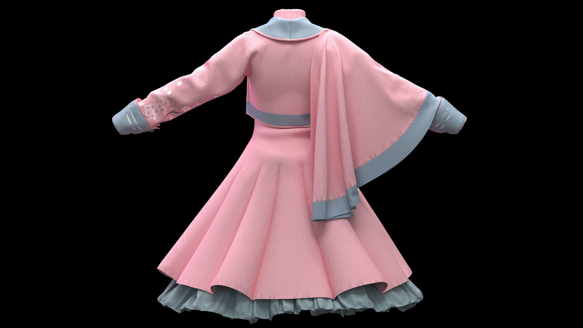 Female Game outfit 3D model_10