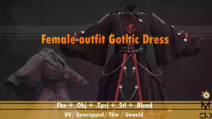 Female Game outfit 3D model Female Game outfit 3D model